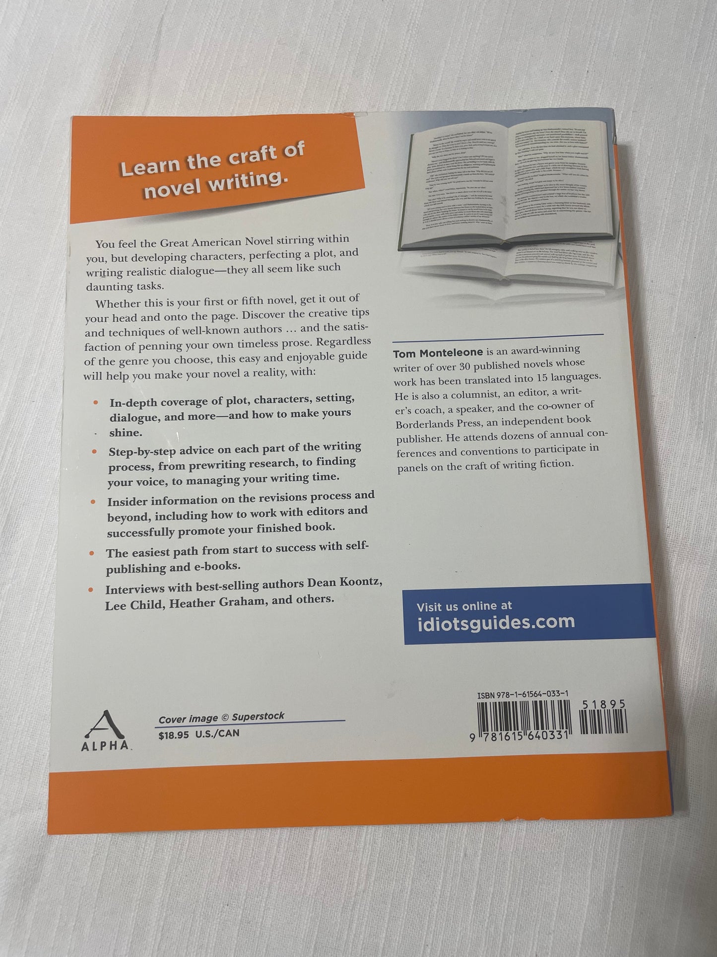 The Complete Idiot’s Guide to Writing a Novel-Tom Monteleone