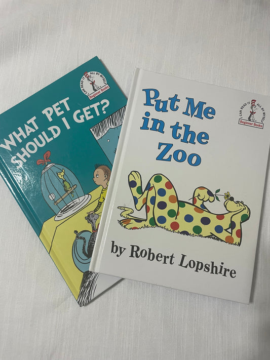 Dr. Seuss and Robert Lopshire Two Book Set-Put Me in the Zoo & What Pet Should I Get